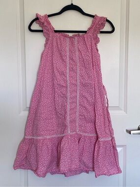 French Connection Pink Polka Dot Ruffle Dress